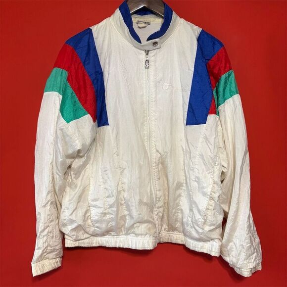Vintage Sergio Tacchini Womens Multicolor Windbreaker‎ Jacket Size 10 - Picture 1 of 12